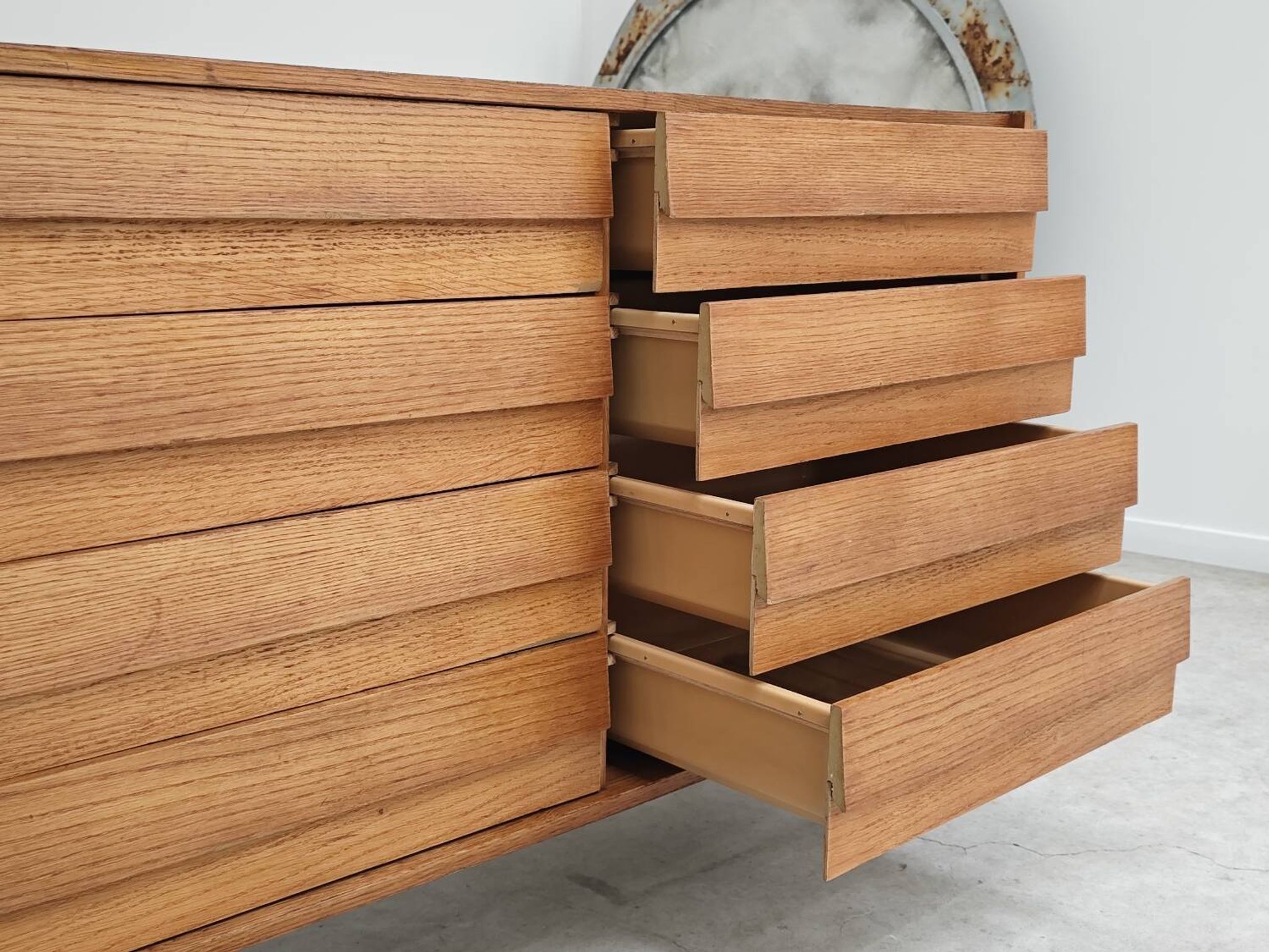 U-453 dub chest of drawers by Jiri Jiroutek for Interier Praha 1960