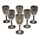 6 old Port stemmed glasses in engraved baccarat crystal