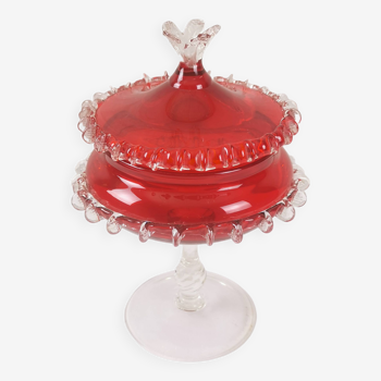 Drageoir vintage rouge "verre de murano"