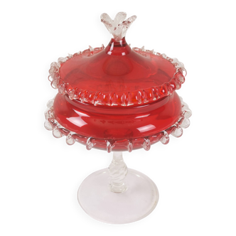 Drageoir vintage rouge "verre de murano"