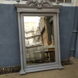 Grey patinated beveled mirror