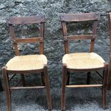 Set of 6 straw bistro chairs