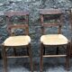 Set of 6 straw bistro chairs
