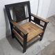 Pair of carved solid wood armchair and vintage rope 1950
