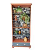 Wooden bookcase shelf