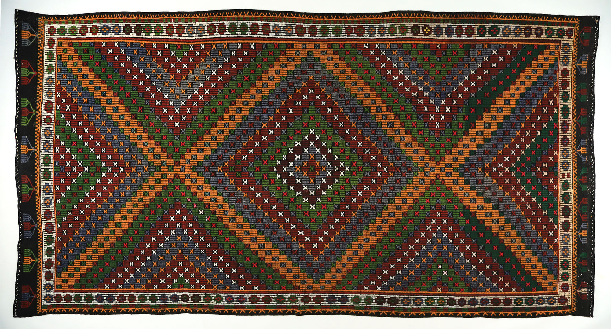 Anatolian handmade kilim rug 364 cm x 189 cm