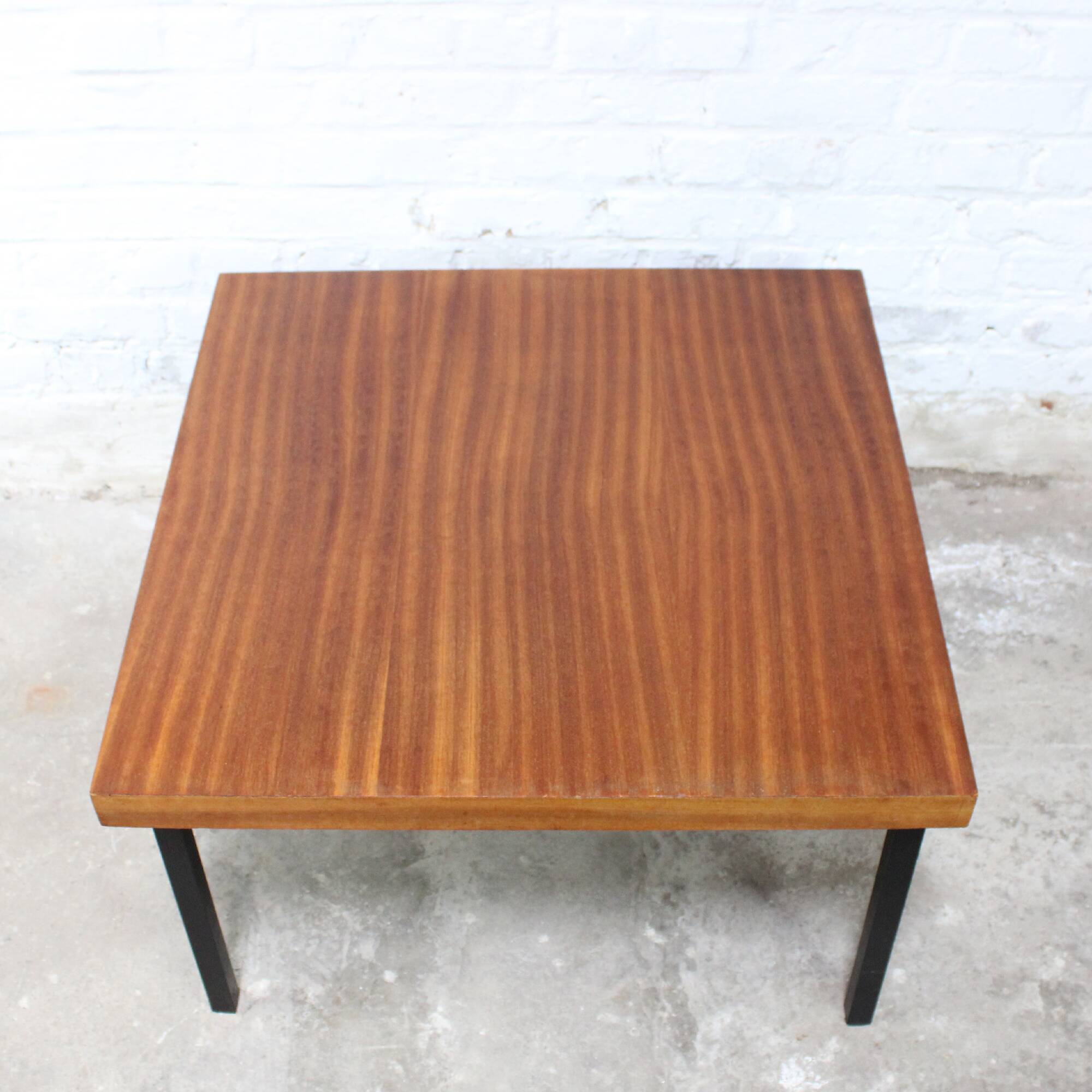 Vintage mahogany living room table by Pierre Guariche for Meurop 1960s