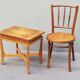 Art Deco table table in solid wood 40s