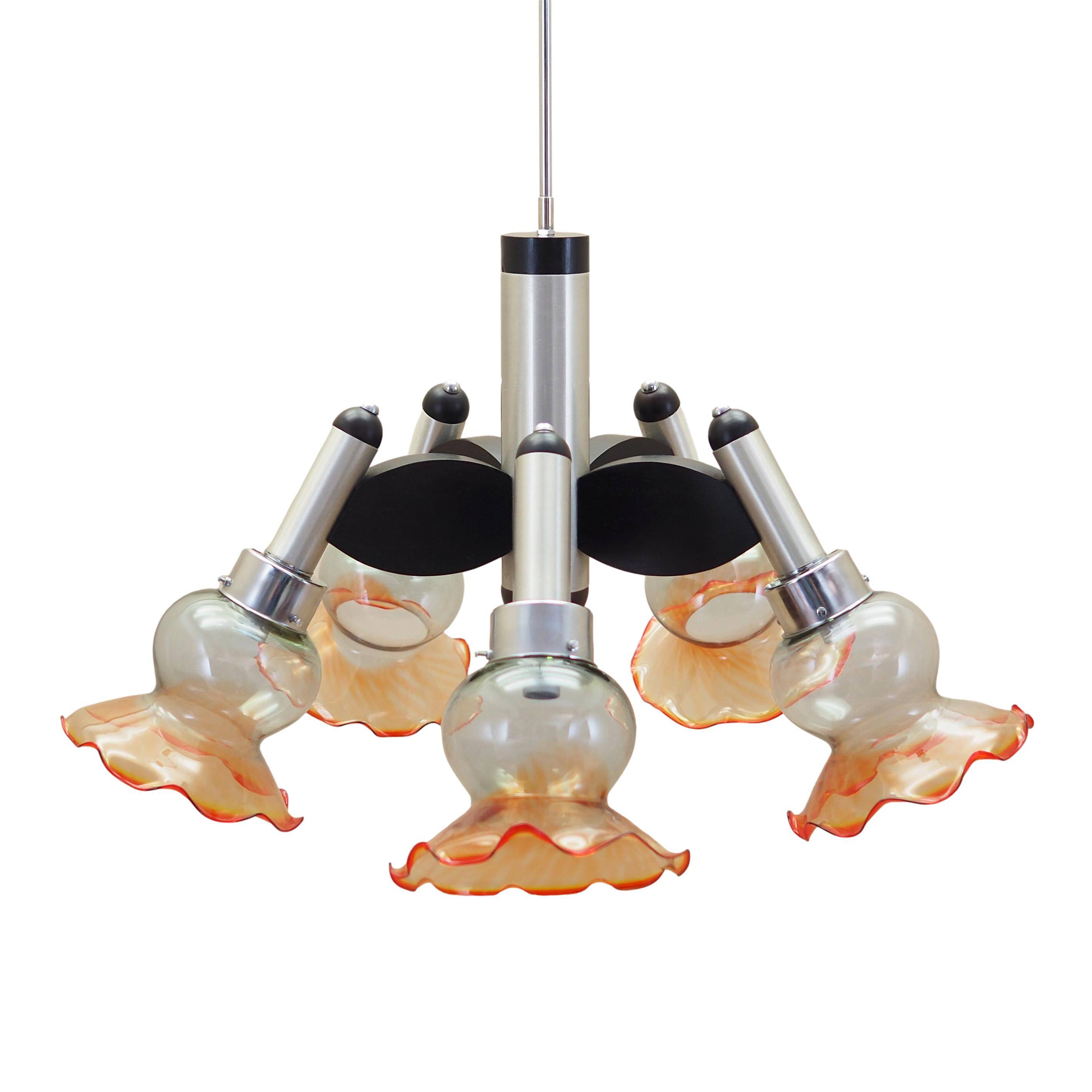 Chandelier, Italian design, 1970s, production: Italy