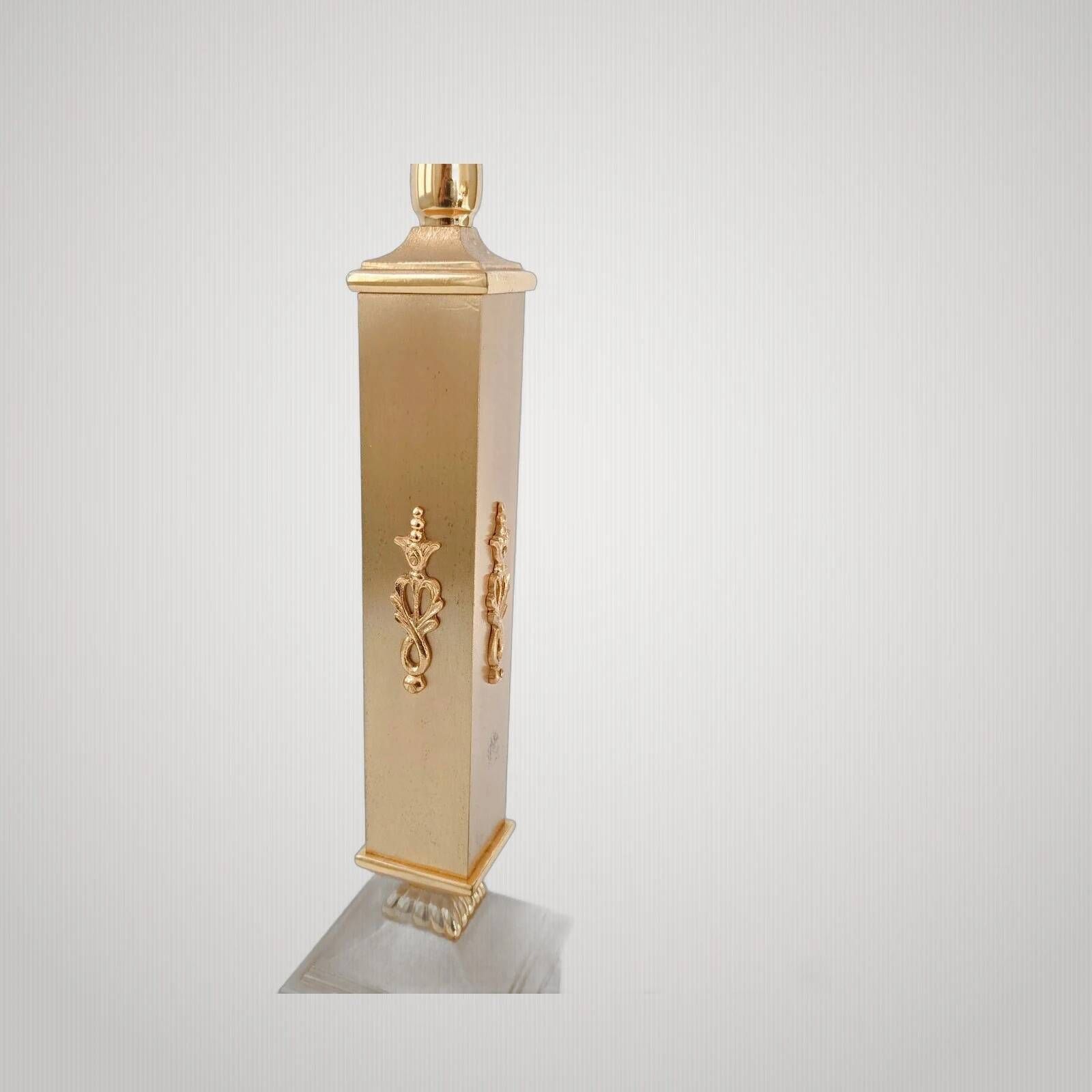 Lampe de table en bronze et laiton doré signée Sciolari, vers 1970