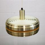 Golden vintage brass lamp: 1970s Scandinavian Mid-Century Modern