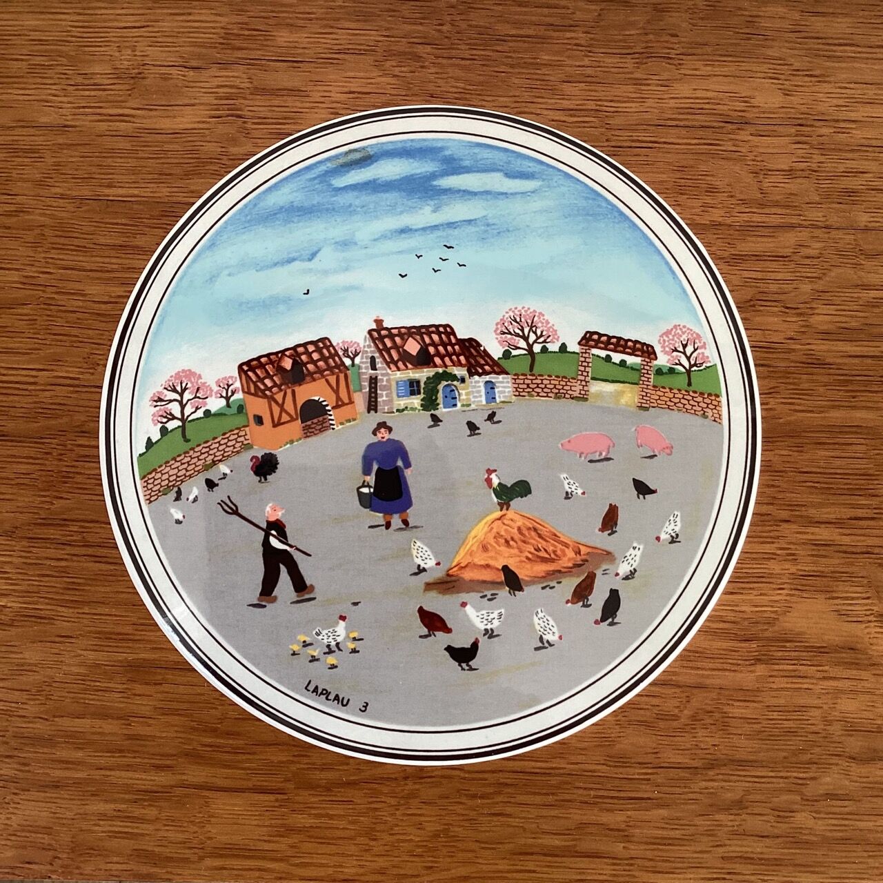 Porcelain box, naïve design collection, décor signed Laplau - 1980s, Villeroy & Boch