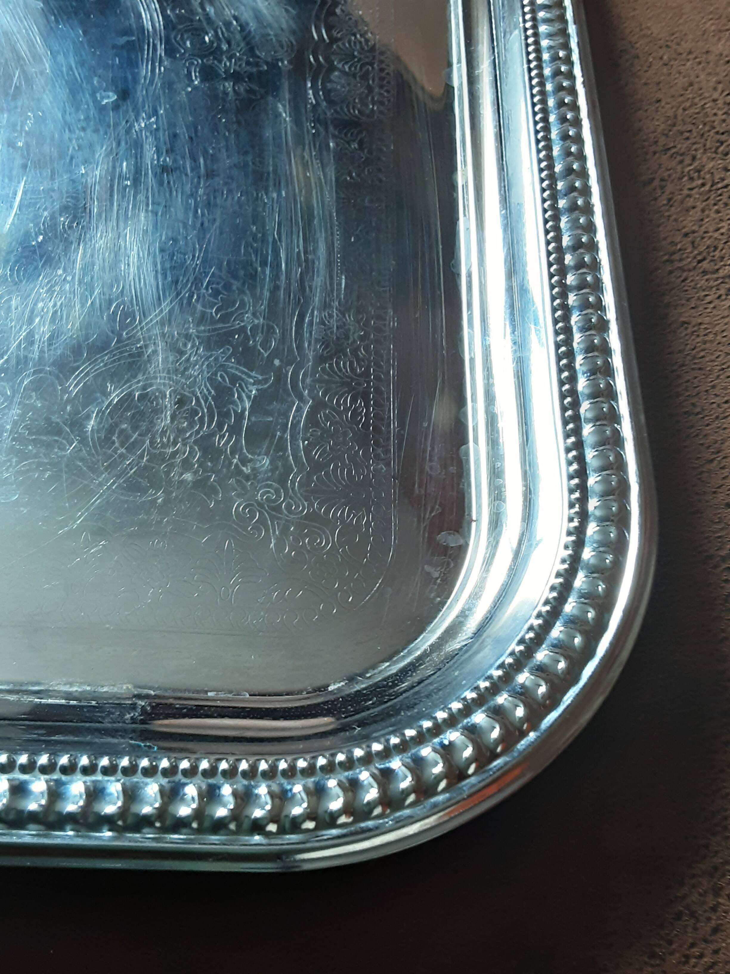 Rectangular stainless steel tray