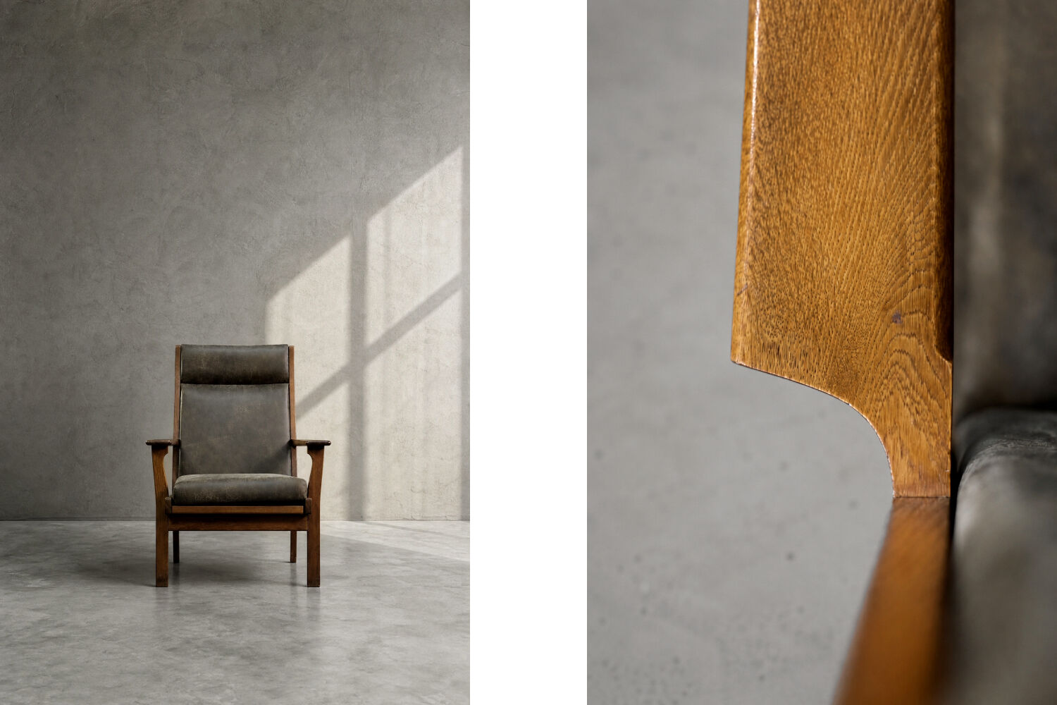 Fauteuil danois  modèle GE-181-A par Hans J. Wegner, 1950