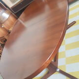 Dining table solid teak oval with extensions