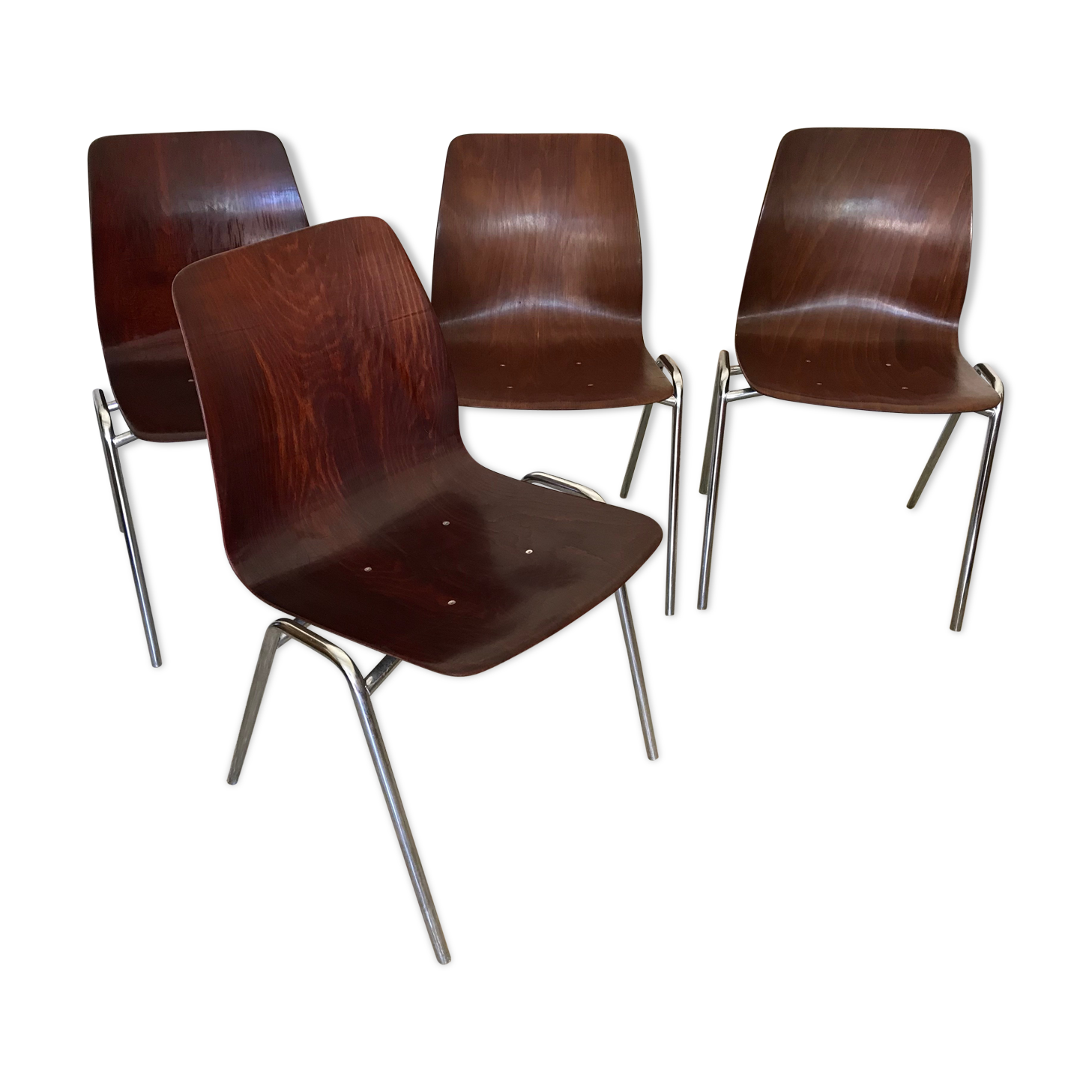 Set of 4 vintage chairs Pagholz West Germany