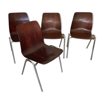 Set of 4 vintage chairs Pagholz West Germany