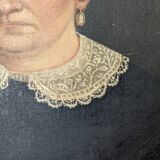 Antique painting vintage portrait bohemian countryside decoration oil on canvas