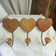 Wall-mounted coat rack, wooden hearts