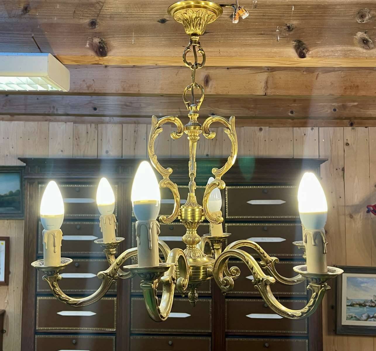 6-light bronze chandelier