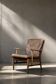 Vintage MidCentury Danish Beech&Brown Leather Armchair from Farstrup Møbler