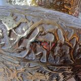 Vase hébreu en laiton décoré à la main vers 1900