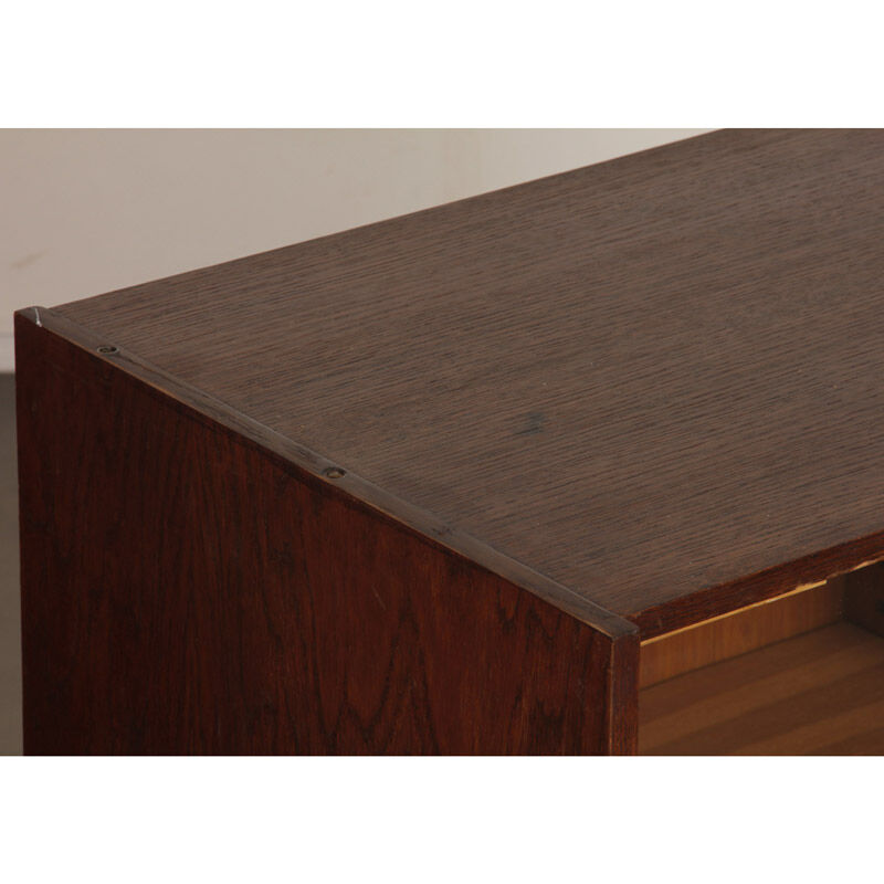 Dark oak chest of drawers designed by Jiri Jiroutek, model U-452, 1960
