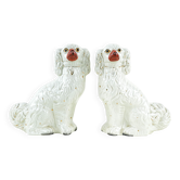 Ceramic mantelpiece figurines – Spaniels, Staffordshire style,  England