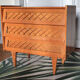 Commode vintage bois rotin