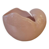 Pearly pink snail-shaped vase