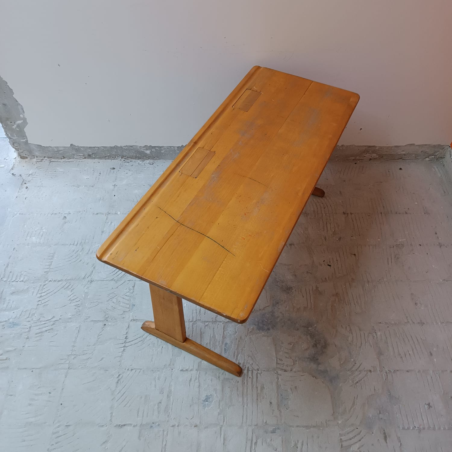 Casala 1960 children's school desk with inkwell slot