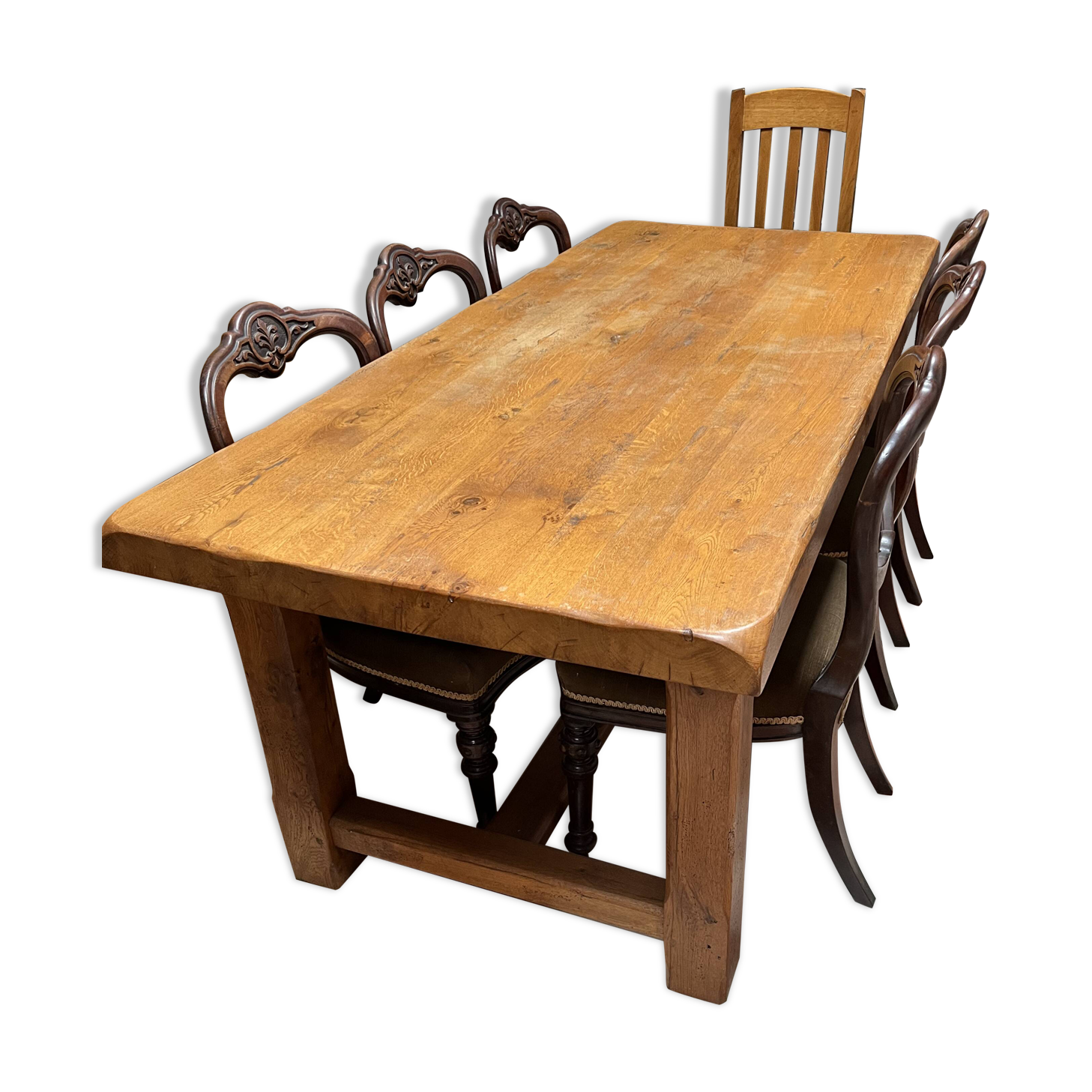 Solid wood farmhouse table
