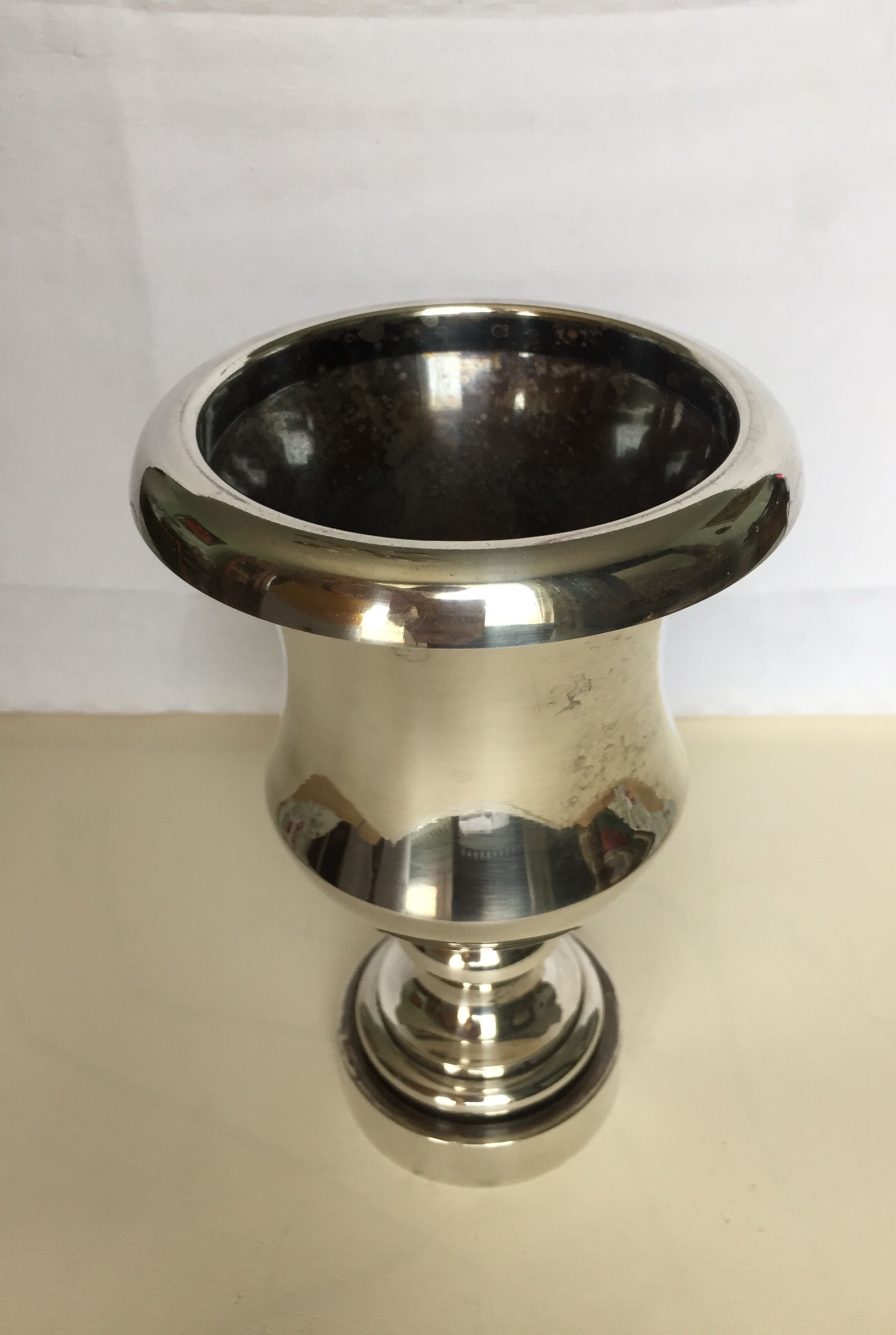 Christian Dior silver metal vase