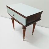 Vintage wooden bedside table / spindle legs