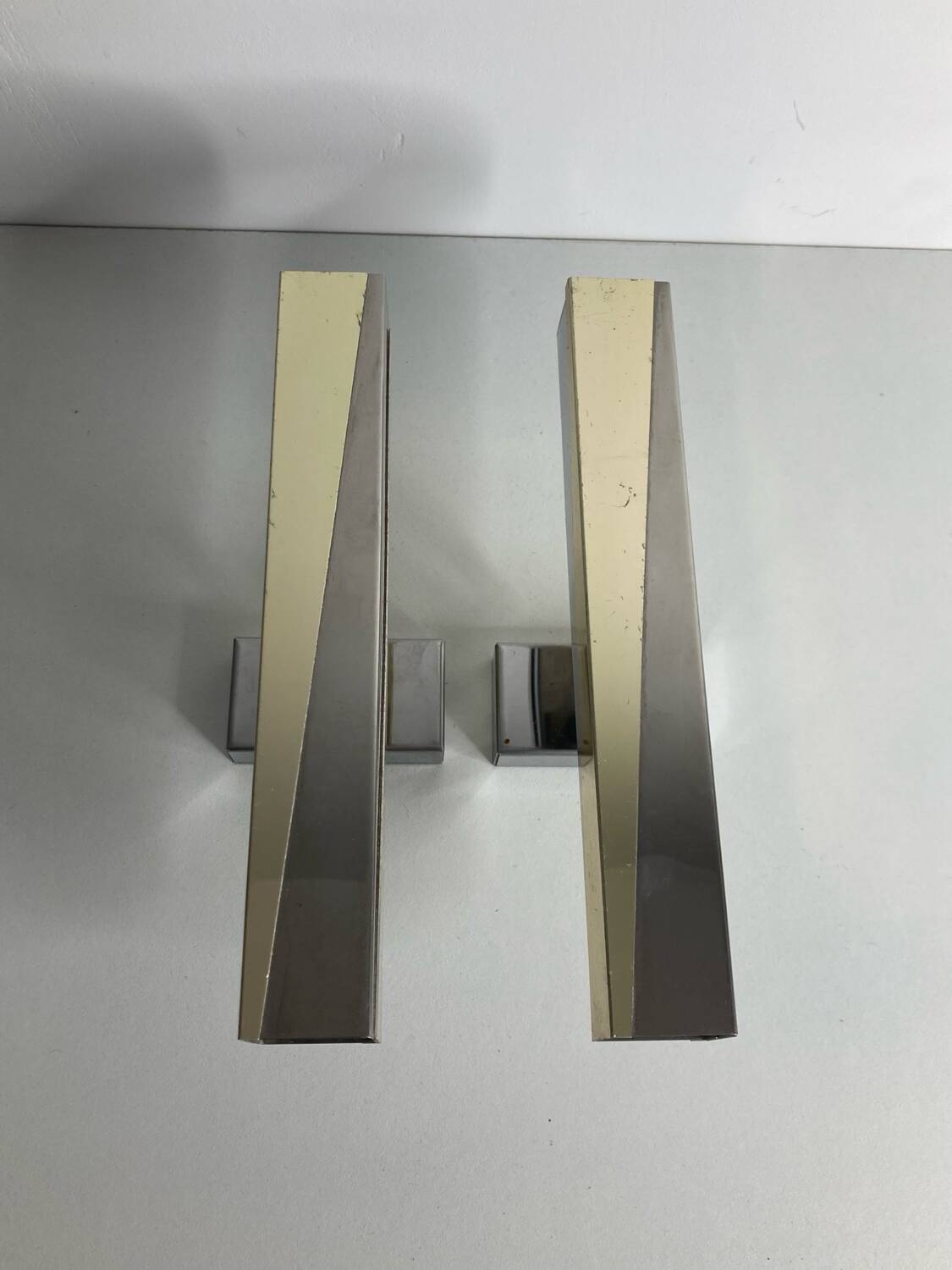 80s metal wall lights