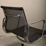 Multiple Eames Aluminum Group EA108 Dining Chairs Charcoal Netweave Mesh, Vitra