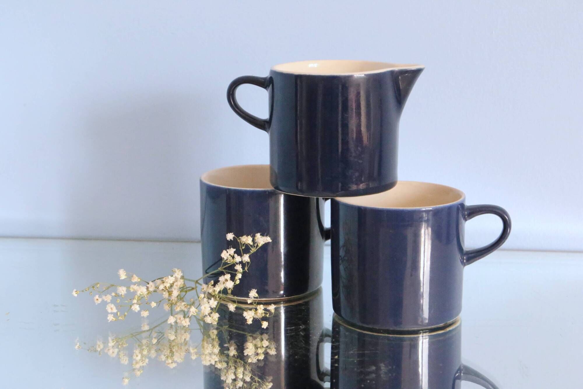 Espresso cups and milk jug, Melitta, Stockholm model, 1960
