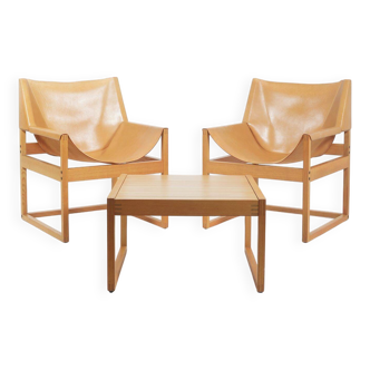 Set of armchairs and coffee table by Rainer Schell for Franz Schlapp, 1960s