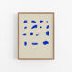 Impression giclée abstraite bleue, 50x70cm