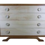 Elegant cassettiera in wood, restored, Italia 1950s, in good conditions