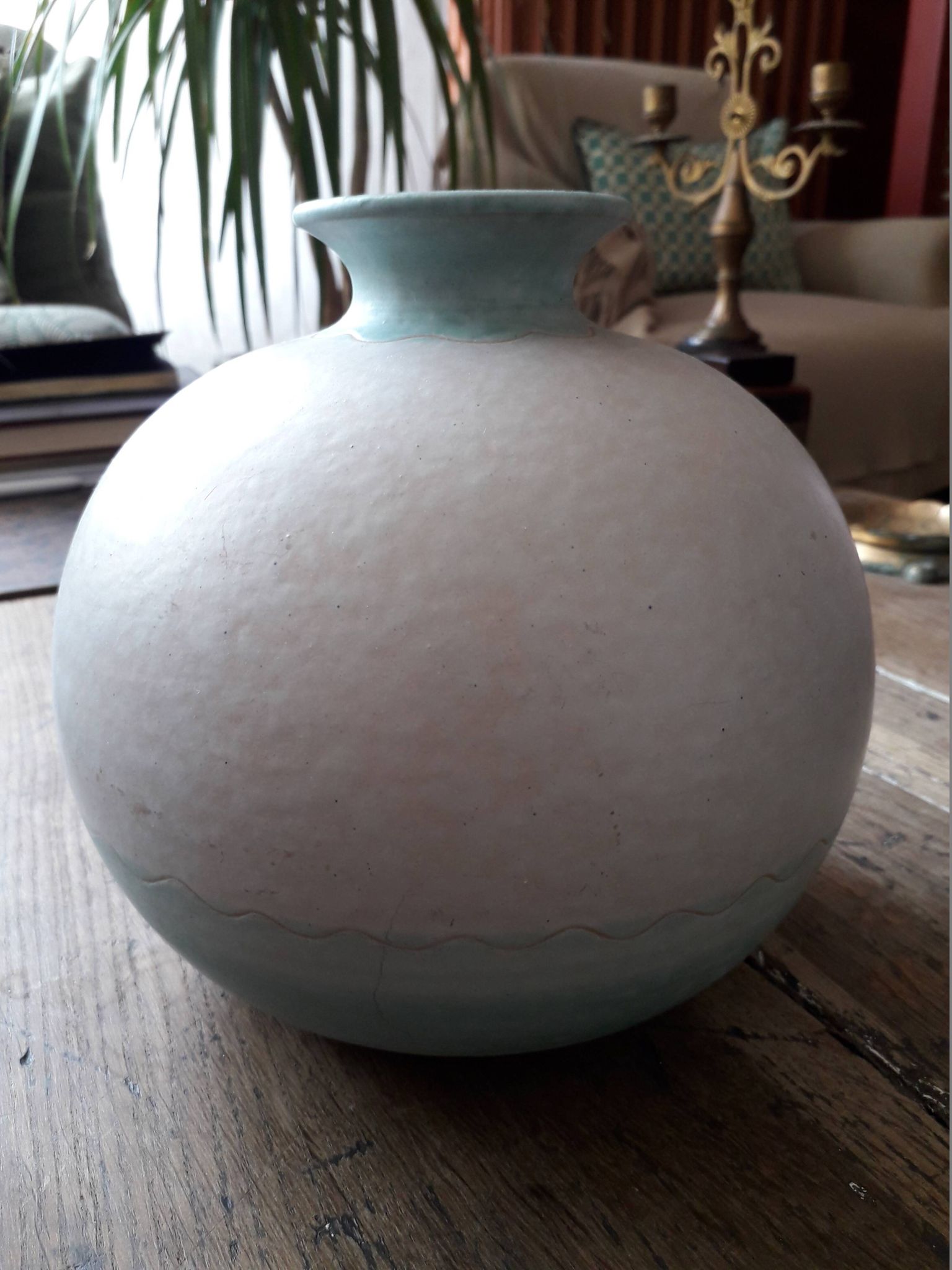 Vase rond en céramique italienne