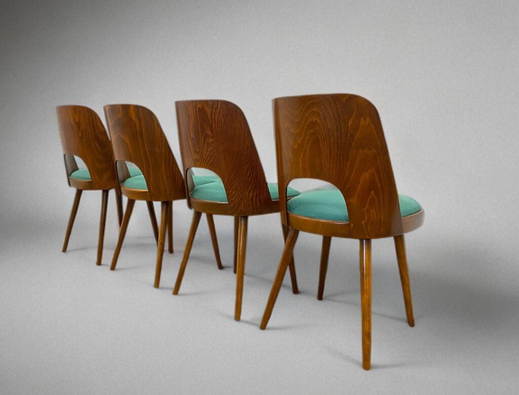 Set of 4 TON515 chairs by Oswald Haerdtl, Czech vintage 1960s