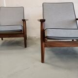 Paire de fauteuils en teck des années 1960, design hollandais
