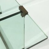 Console Peter Ghyczy modèle T30 en verre et laiton, années 1970