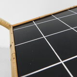 Bamboo serving trolley on castors