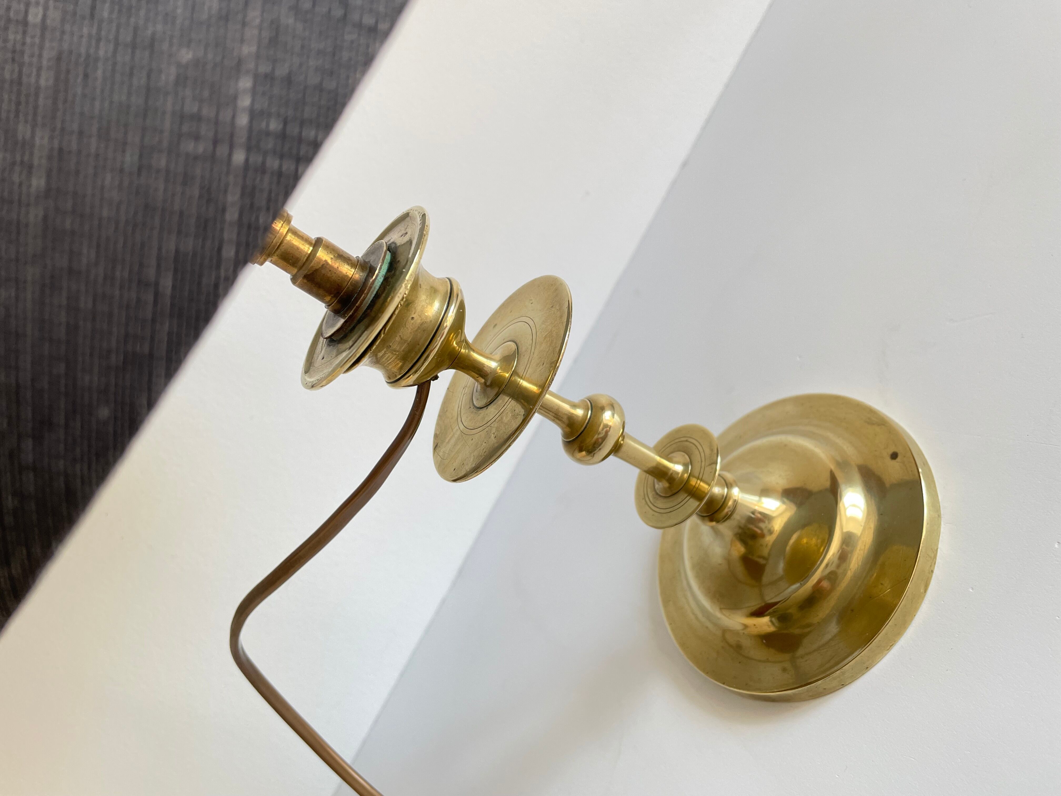 Old solid brass candle holder lamp
