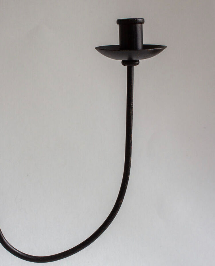 Wrought iron candlestick, handcrafted work, second half 20th century