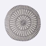 Round cushion 100% pure wool gray patterns