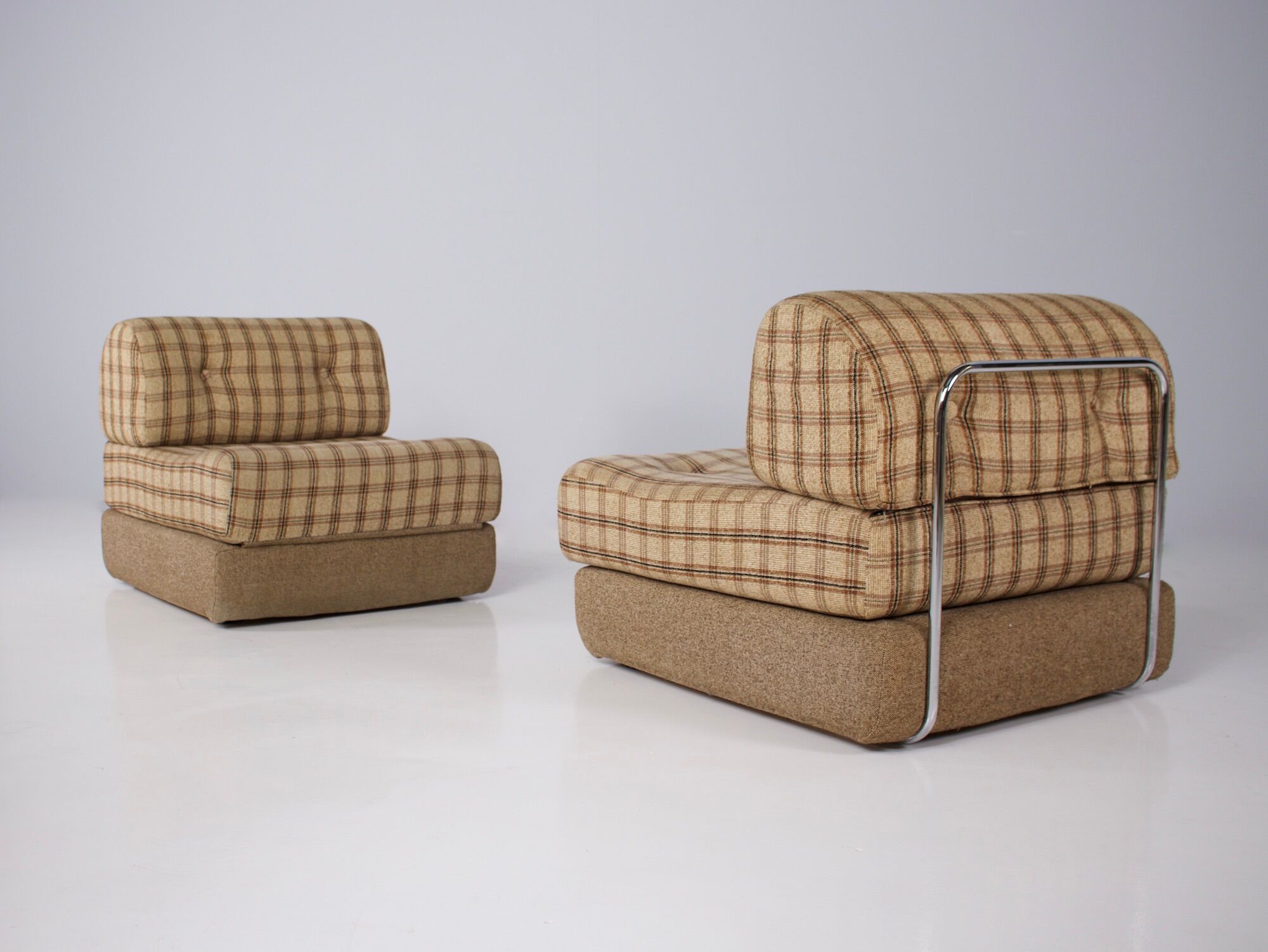 Pair of convertible armchairs 1970