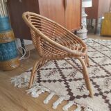 Vintage rattan shell chair